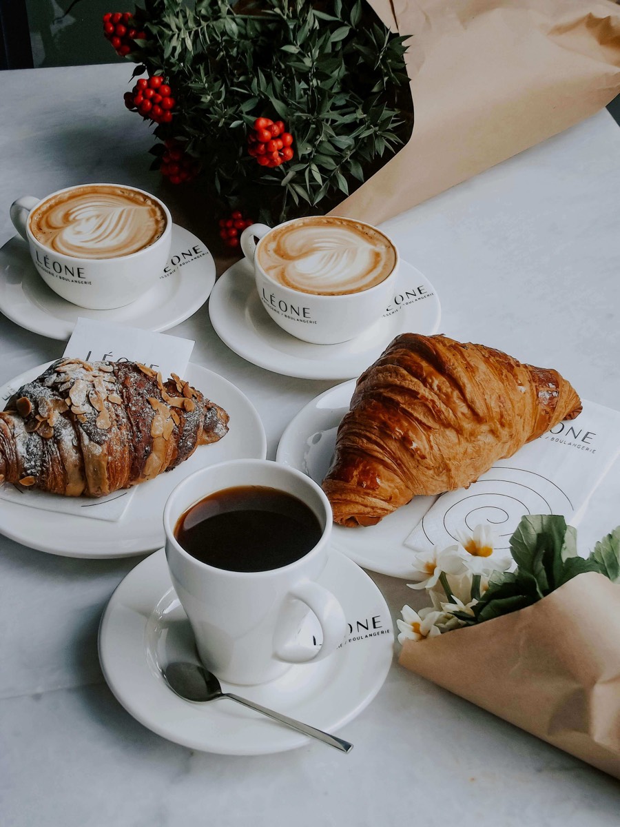 Café da manhã típico italiano para dois